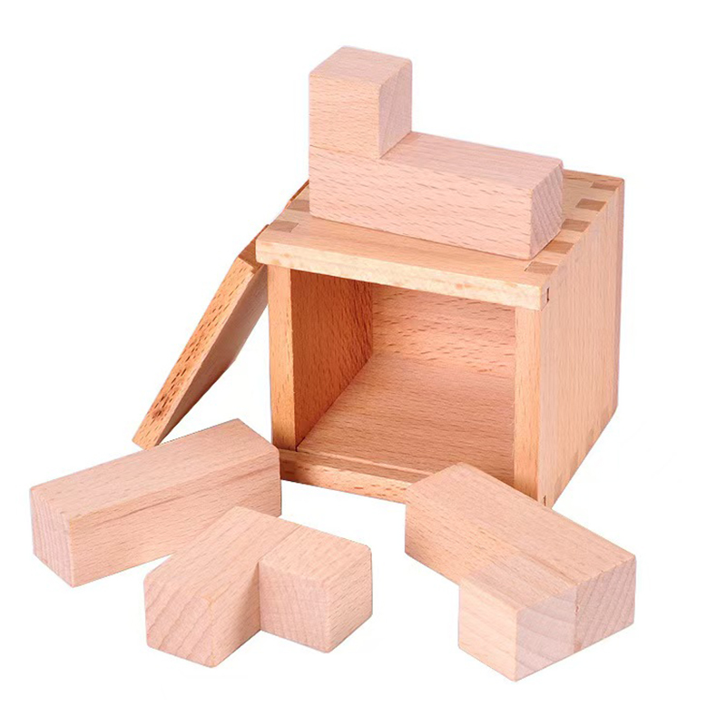 Woodworking Jigsaw - Kotak Puzzle Kayu Penempatan Blok Miring