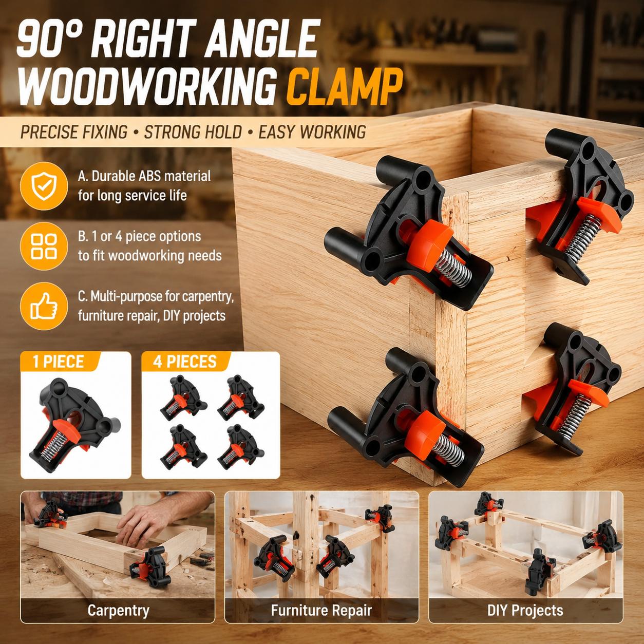 Woodworking Kits - Kit Penjepit Sudut 90 Derajat untuk