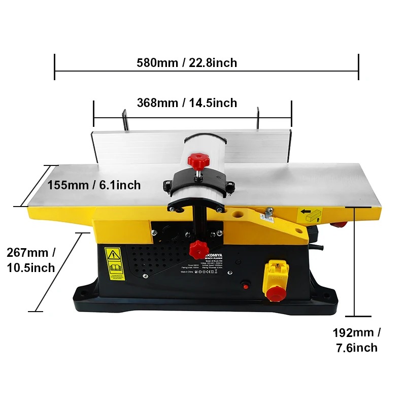 Bench Plane Jointer - Mesin Perata Kayu Benchtop 6 Inci