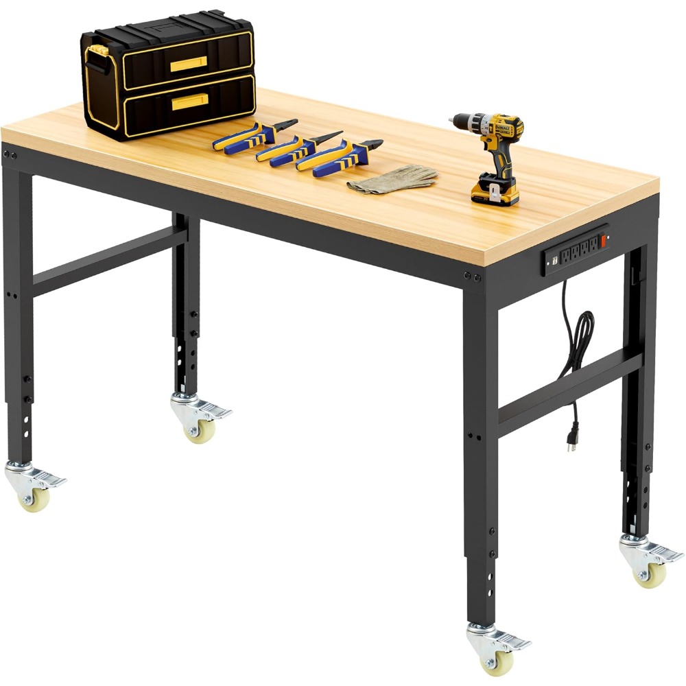 Meja Kerja yang Dapat Disesuai - Woodworking Workbench ulasan dan harga