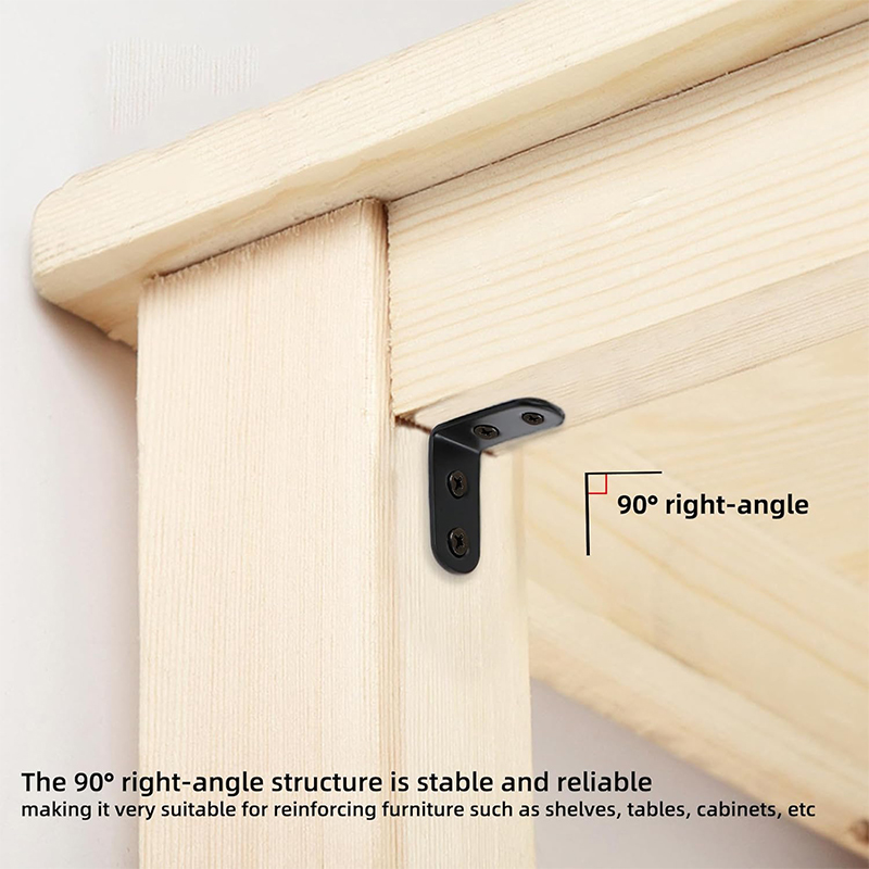 6-20 Buah Braket Sudut Hitam L - Woodworking Joints ulasan dan harga