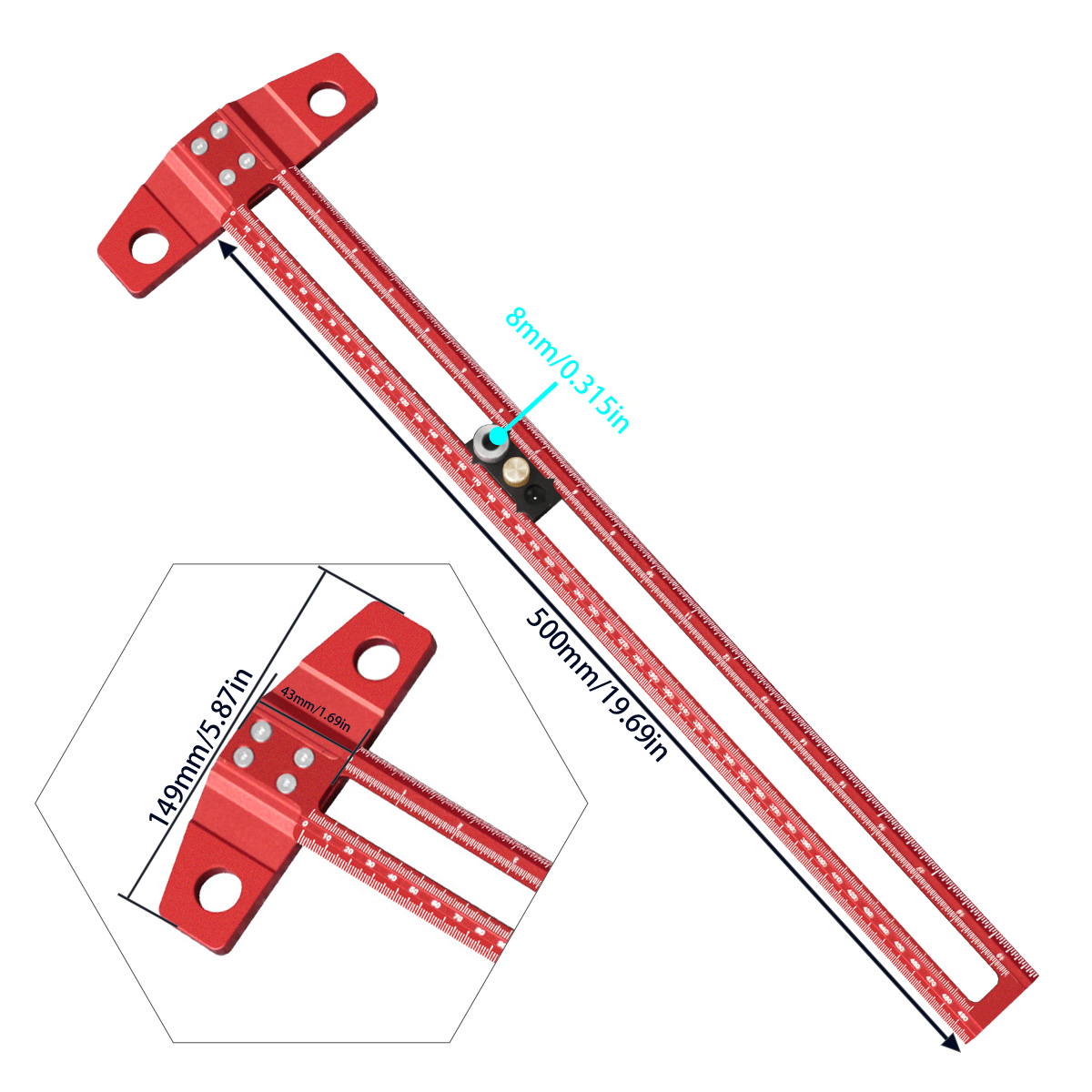 Penggaris T-Square untuk Pertu - Woodworking Gauge ulasan dan harga