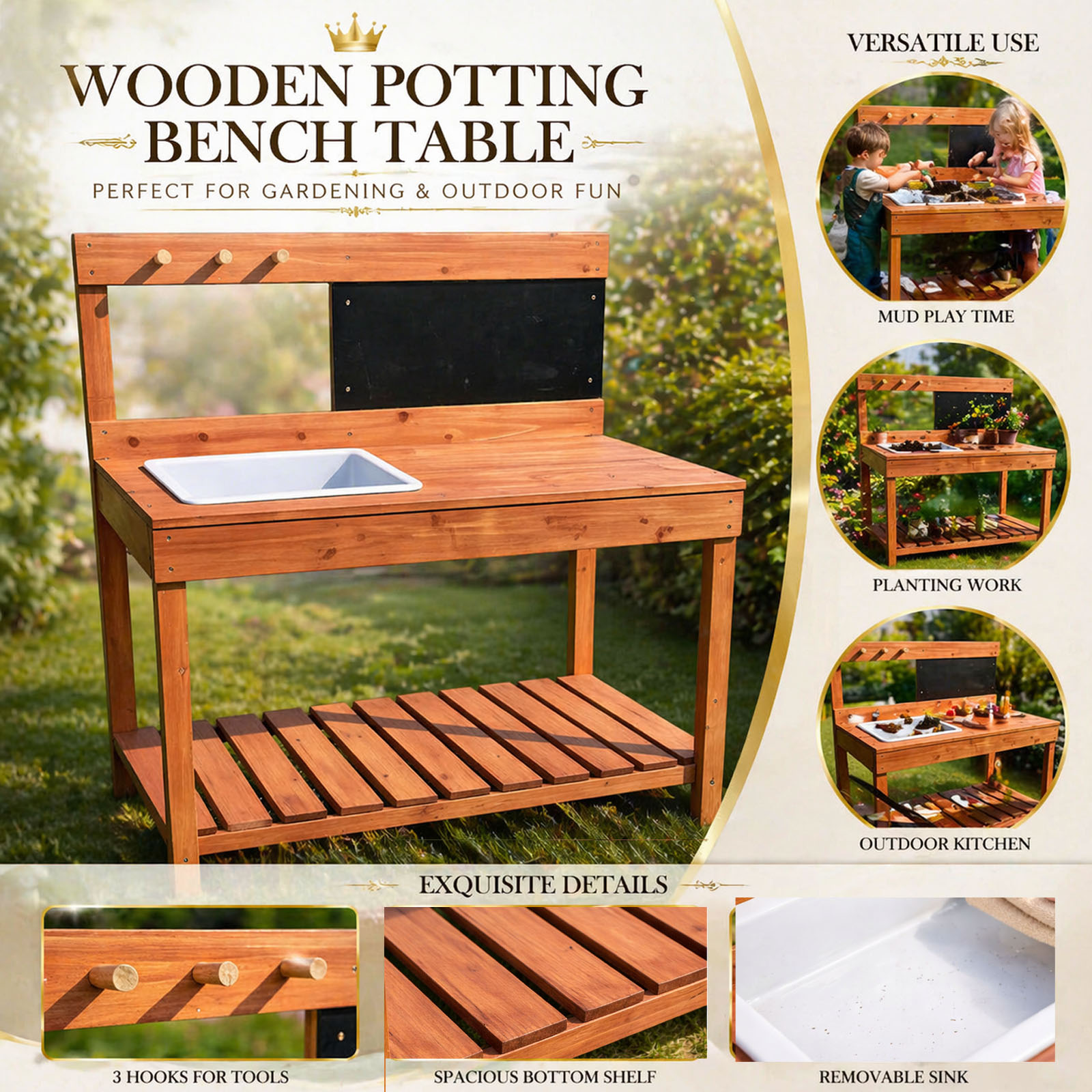 Meja Pot Tanam Kayu untuk Anak - Woodworking Workbench ulasan dan harga