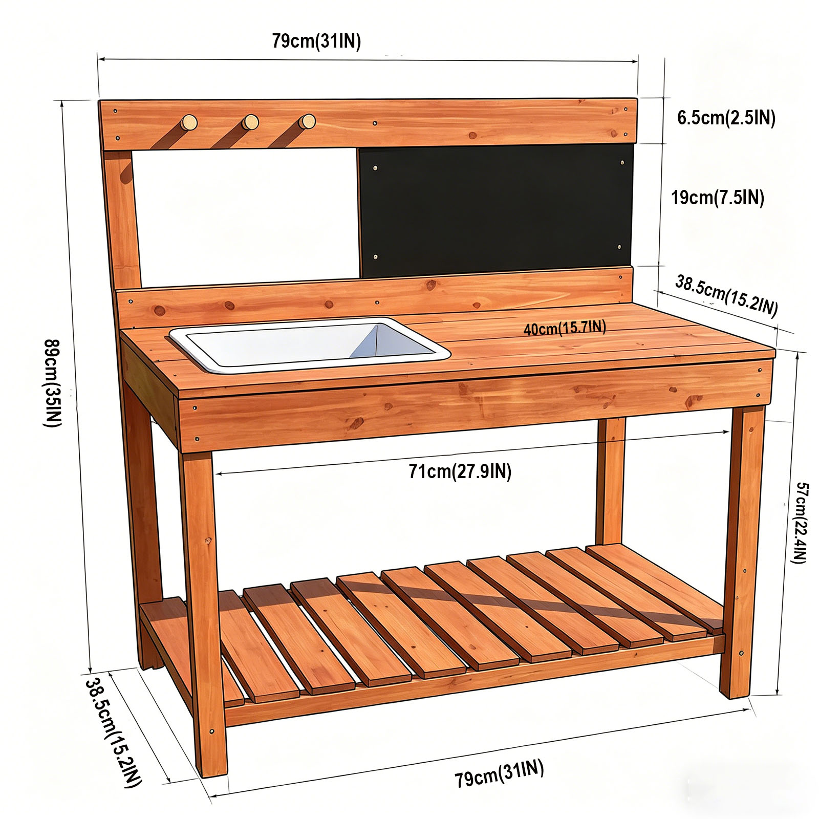 Meja Pot Tanam Kayu untuk Anak - Woodworking Workbench ulasan dan harga