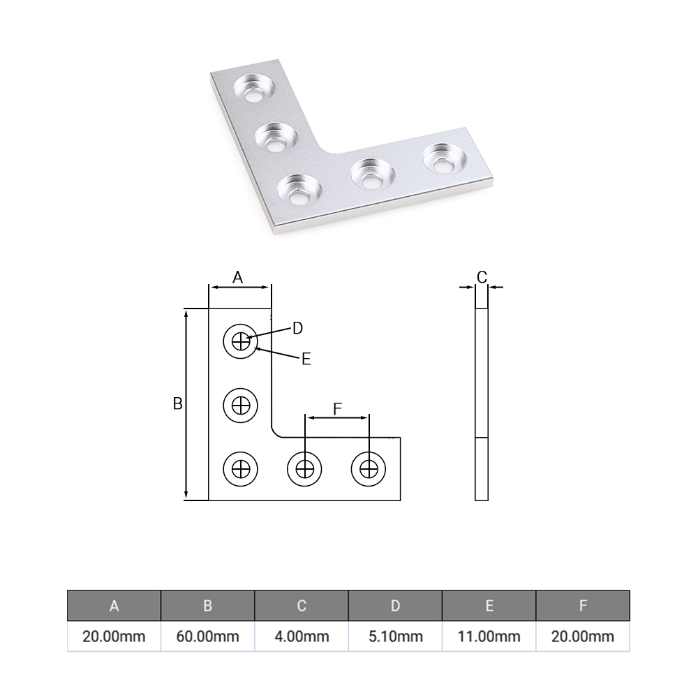 2 Buah/Lot Tipe L 5 Lubang 90  - Woodworking Joints ulasan dan harga